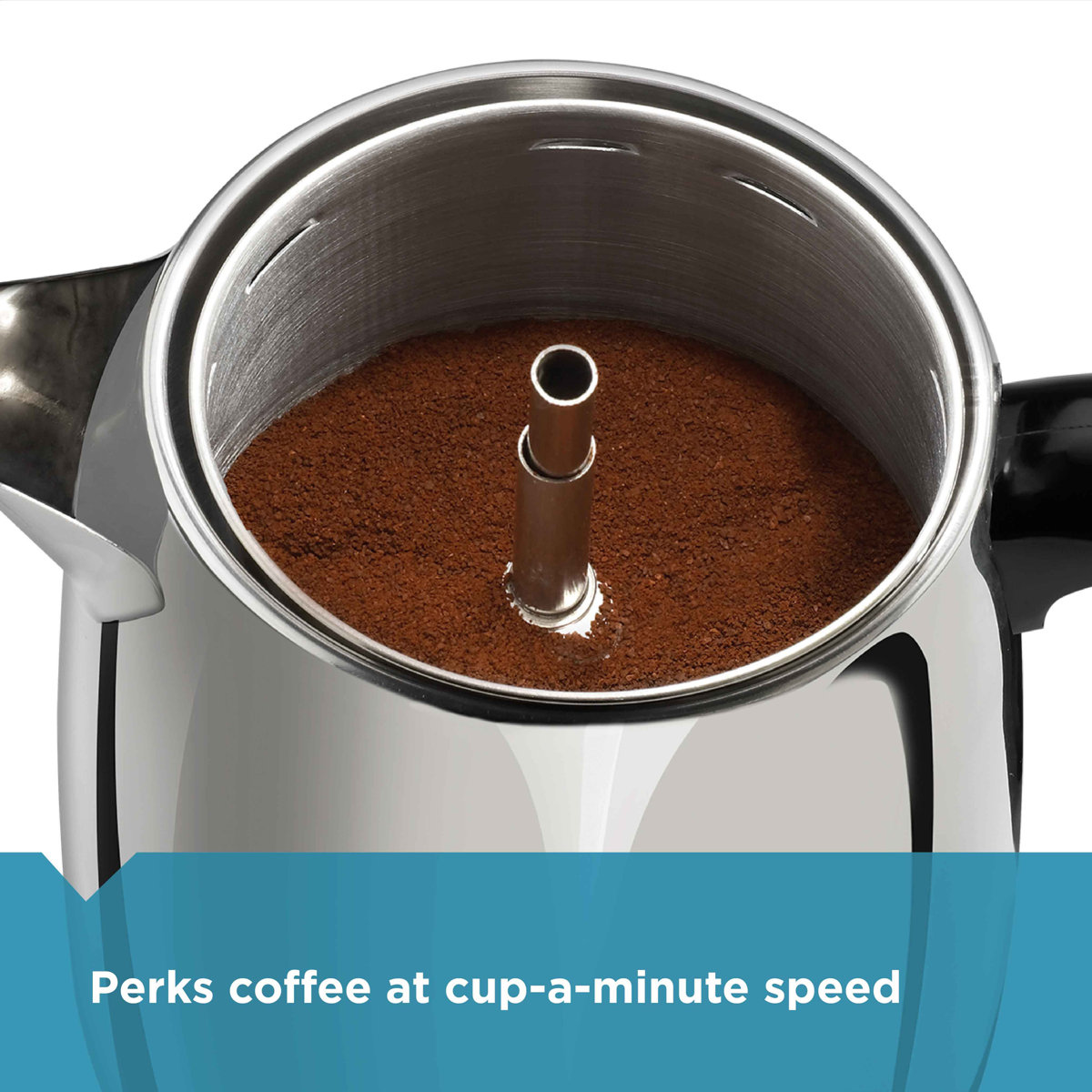 Farberware 12 Cup Electric Coffee Percolator, Coffee Maker with Stainless Steel Basket, Automatic Keep Warm, No-Drip Spout FCP412